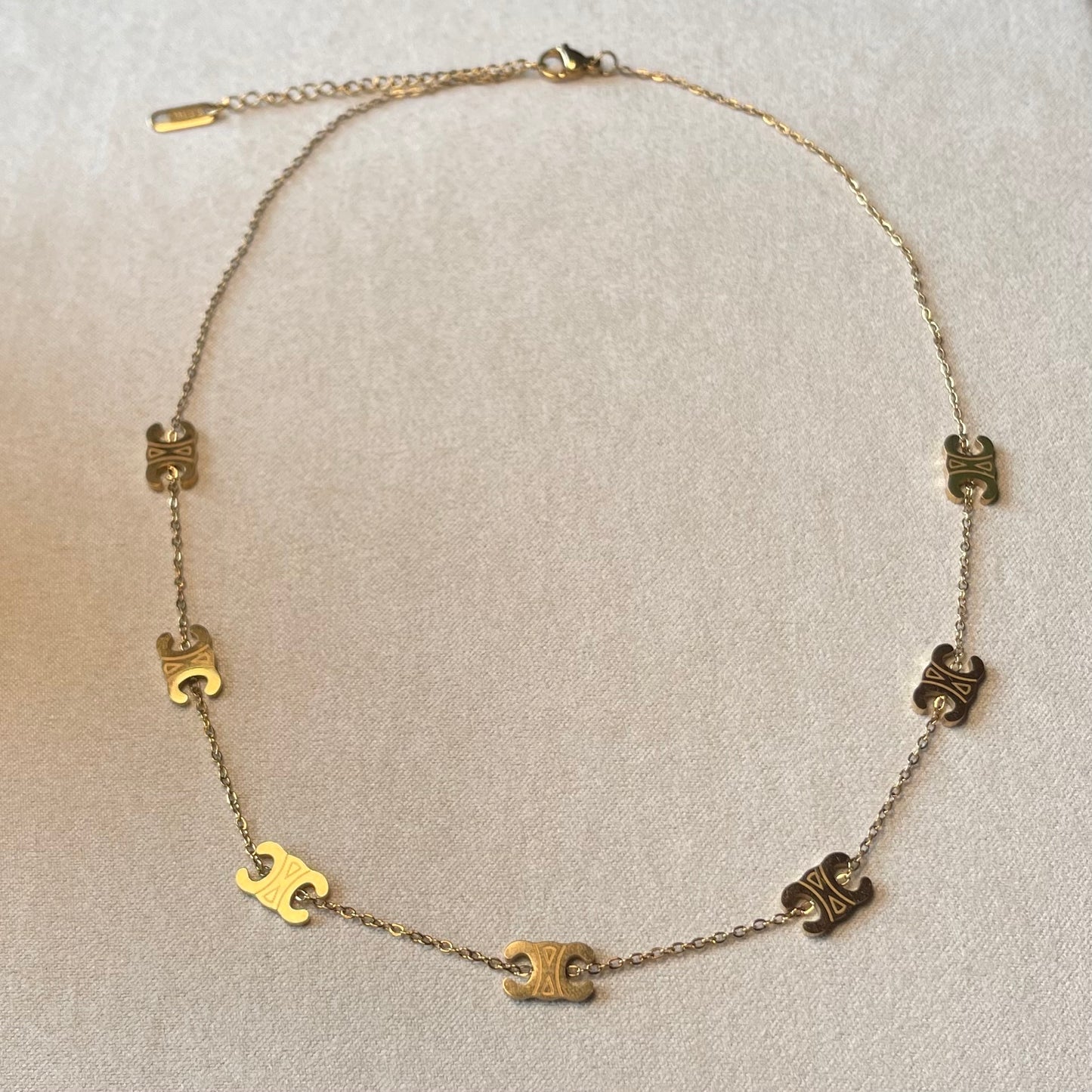 Gold Logo Charm Necklace
