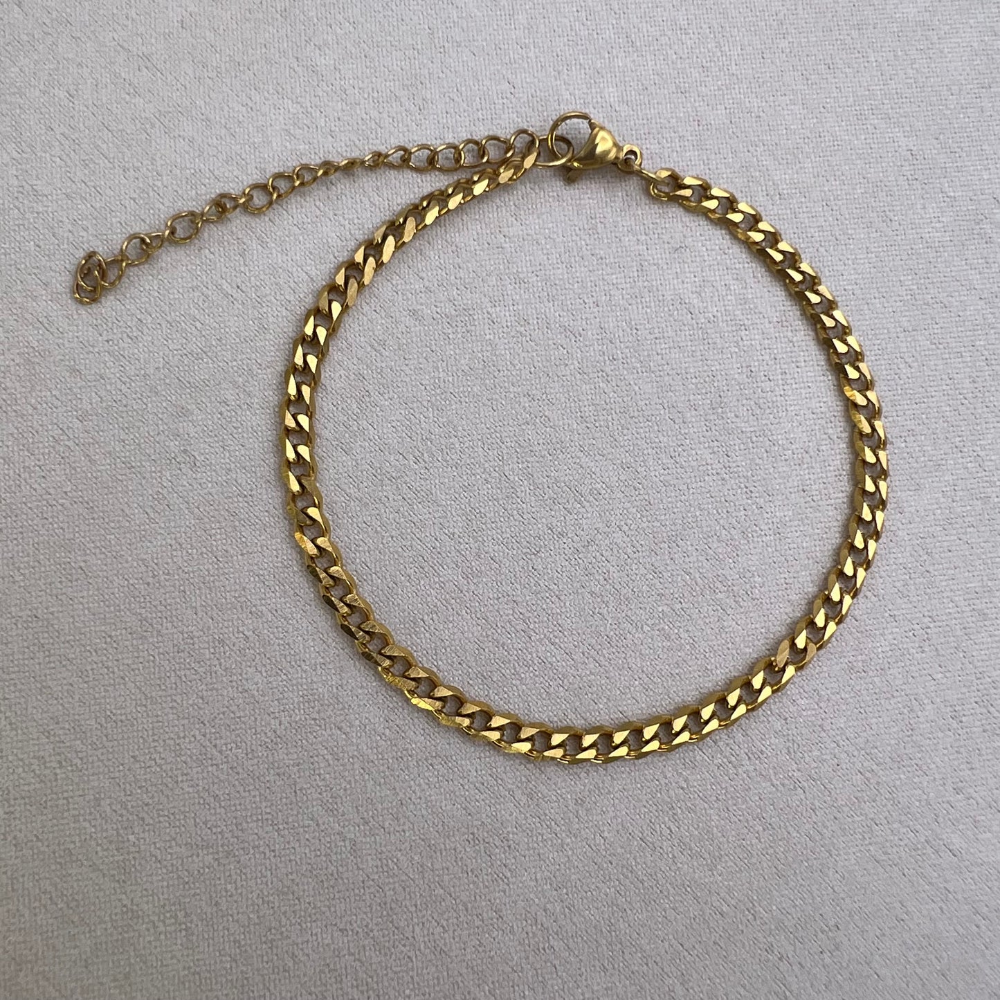 Gold Diamond Cut Cuban Link Chain Bracelet