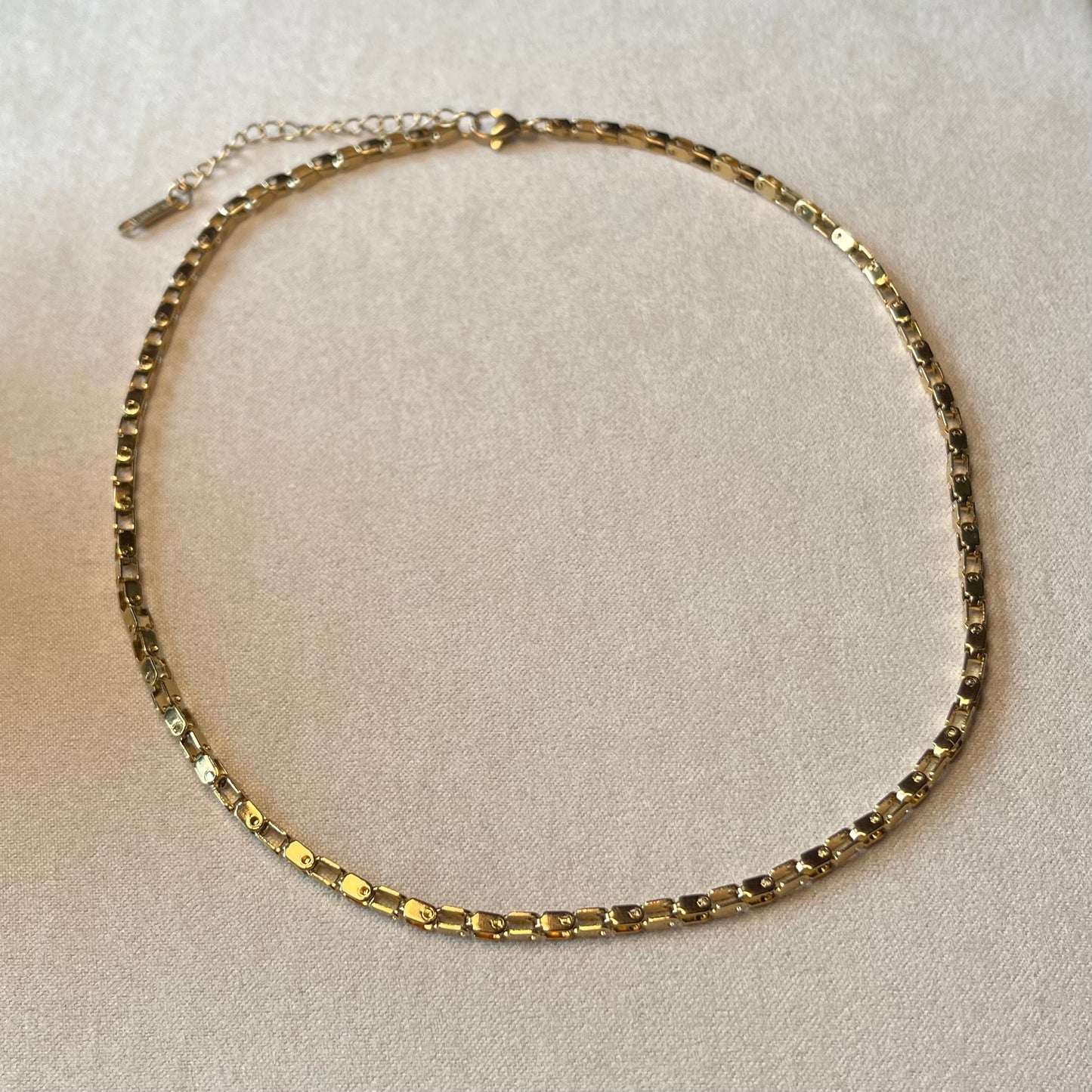 Gold Mini Bike Chain Necklace