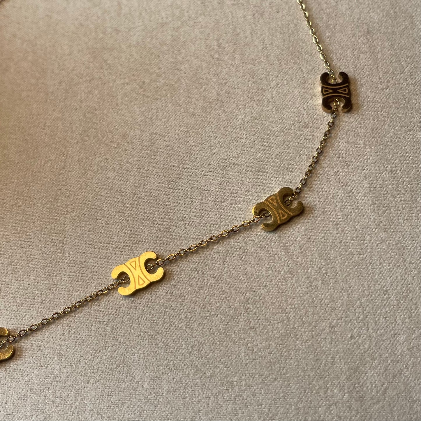 Gold Logo Charm Necklace
