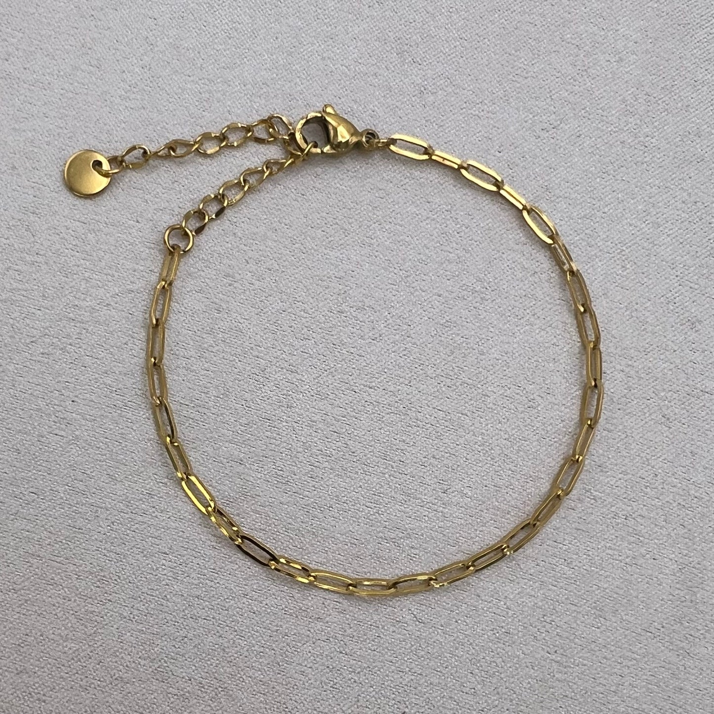 Gold Paper Clip Chain Bracelet