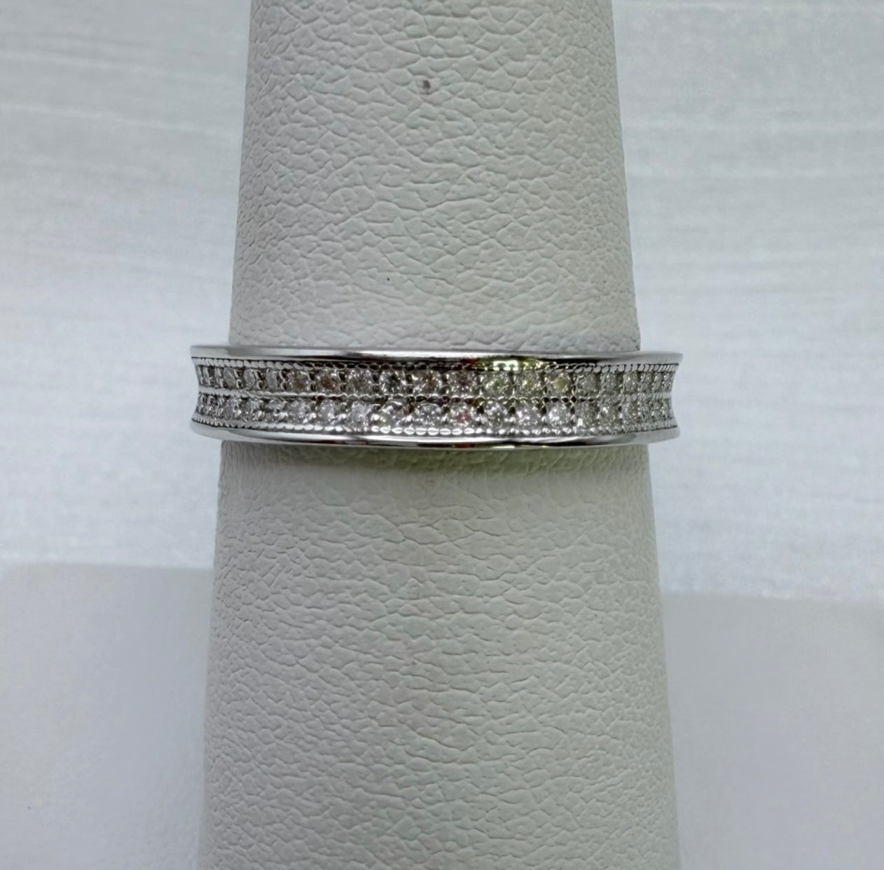 0.5 CT Moissanite Diamond Full Eternity Double Pavé Band