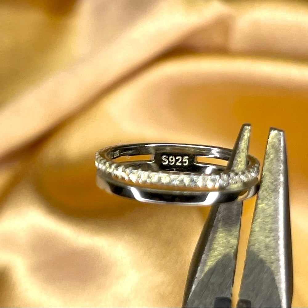 S925 Double Eternity & Solid Band Ring