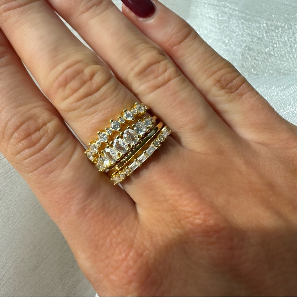 Gold/s925 Oval Gradient Ring