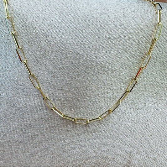 Solid Gold 14K Paperclip Stacy Chain