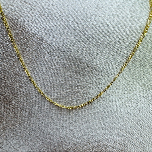 Solid Gold 10K Mini Figaro Chain