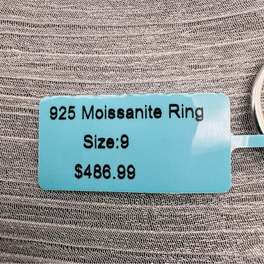 1.53 CT Moissanite Diamond Solitare & Pavé Halo