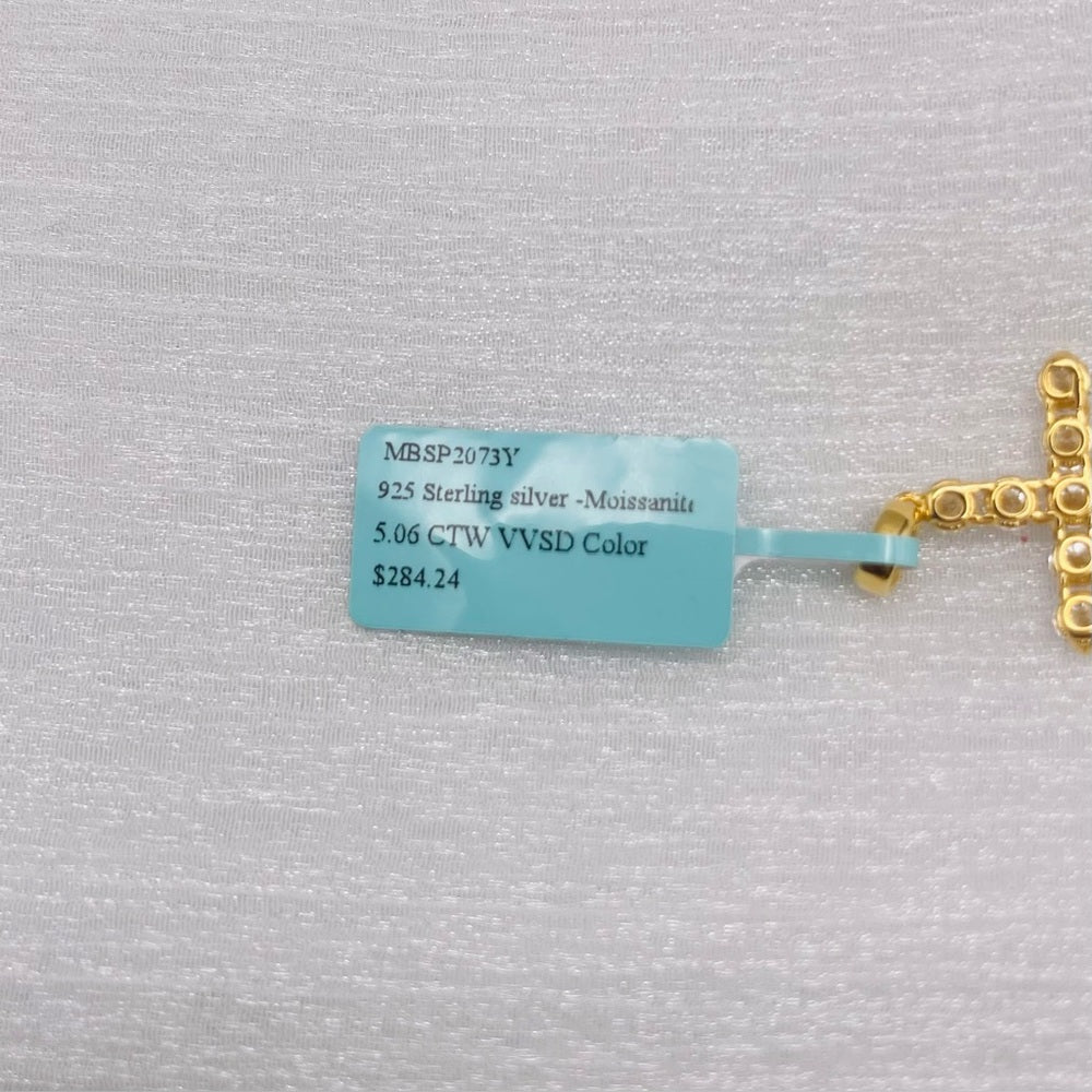 5.06 CT Moissanite Diamond Cross Pendant