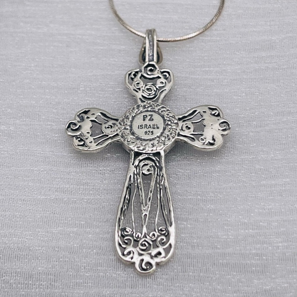 S925 Kyanite Handmade Cross Necklace