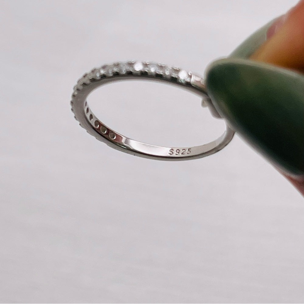 0.25 CT Moissanite Diamond Half Eternity Ring