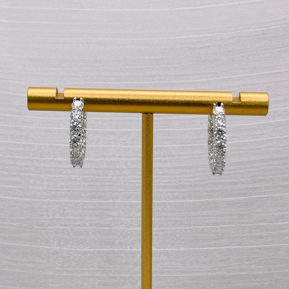 1.8 CT Moissanite Diamond Hoop Earrings
