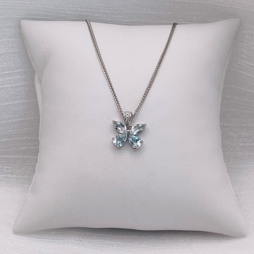 Aquamarine Butterfly Pendant