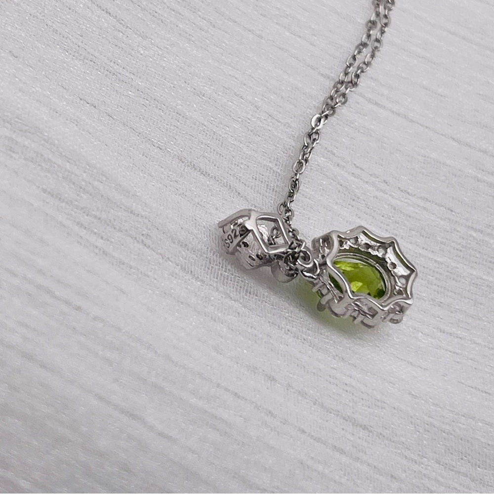 Peridot Floating Oval Pendant
