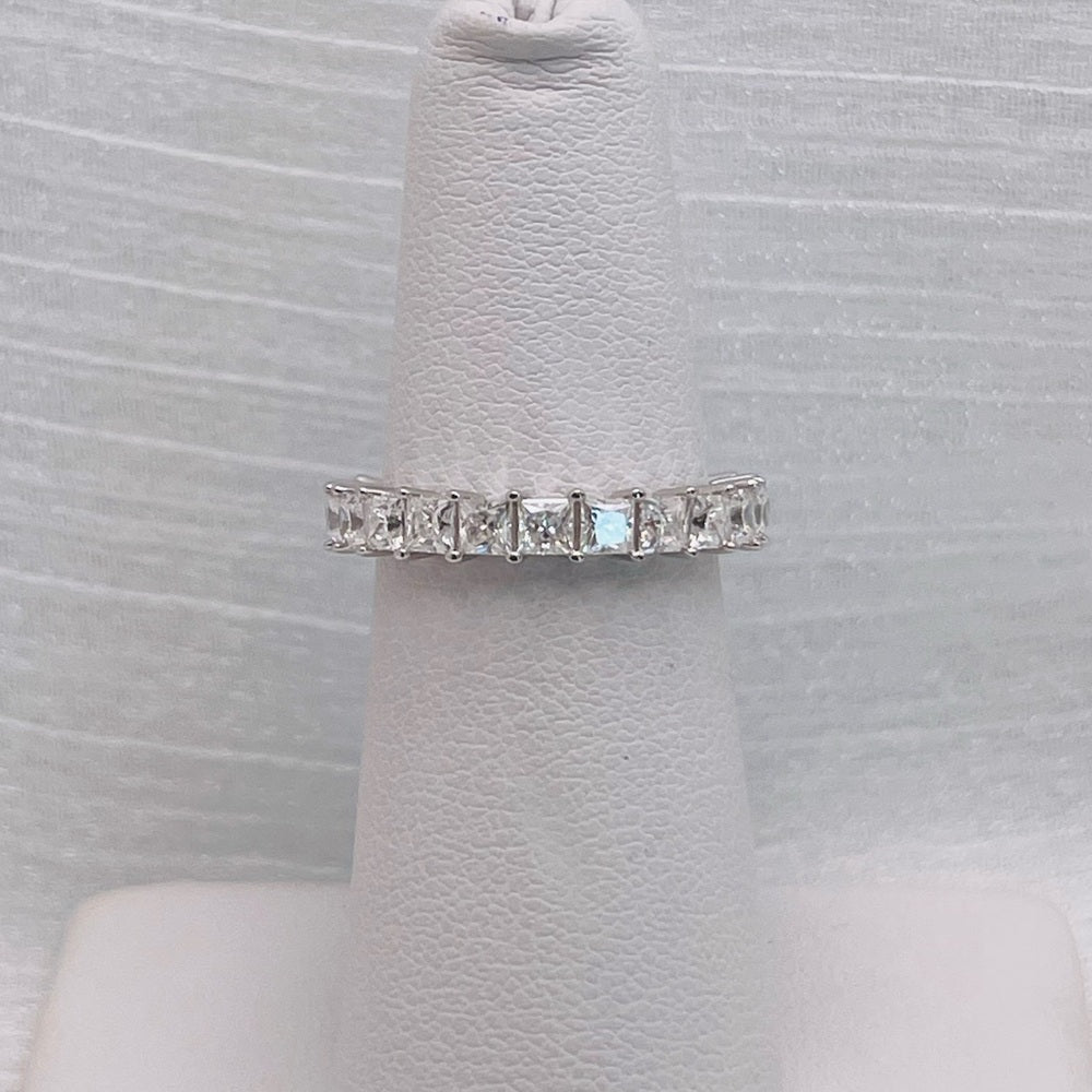 2.34 CT Moissanite Diamond Eternity Princess Set Ring