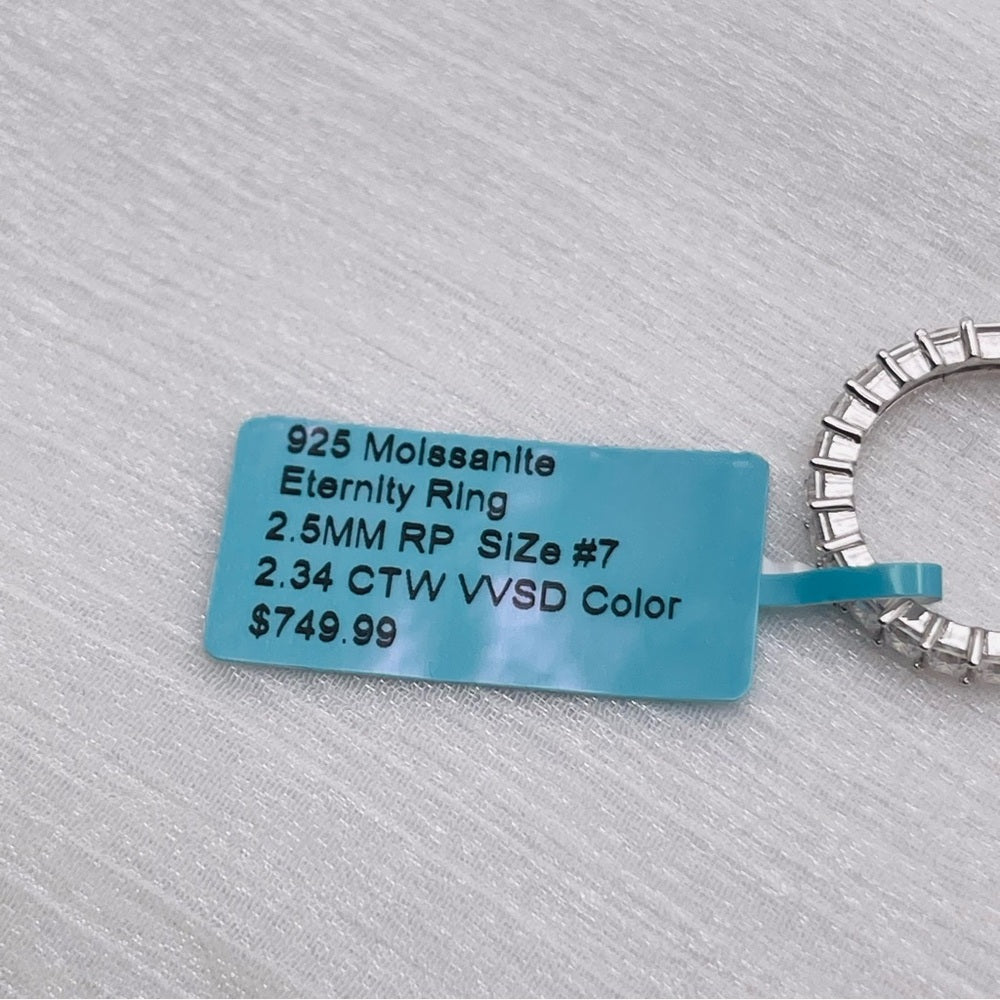 2.34 CT Moissanite Diamond Eternity Princess Set Ring