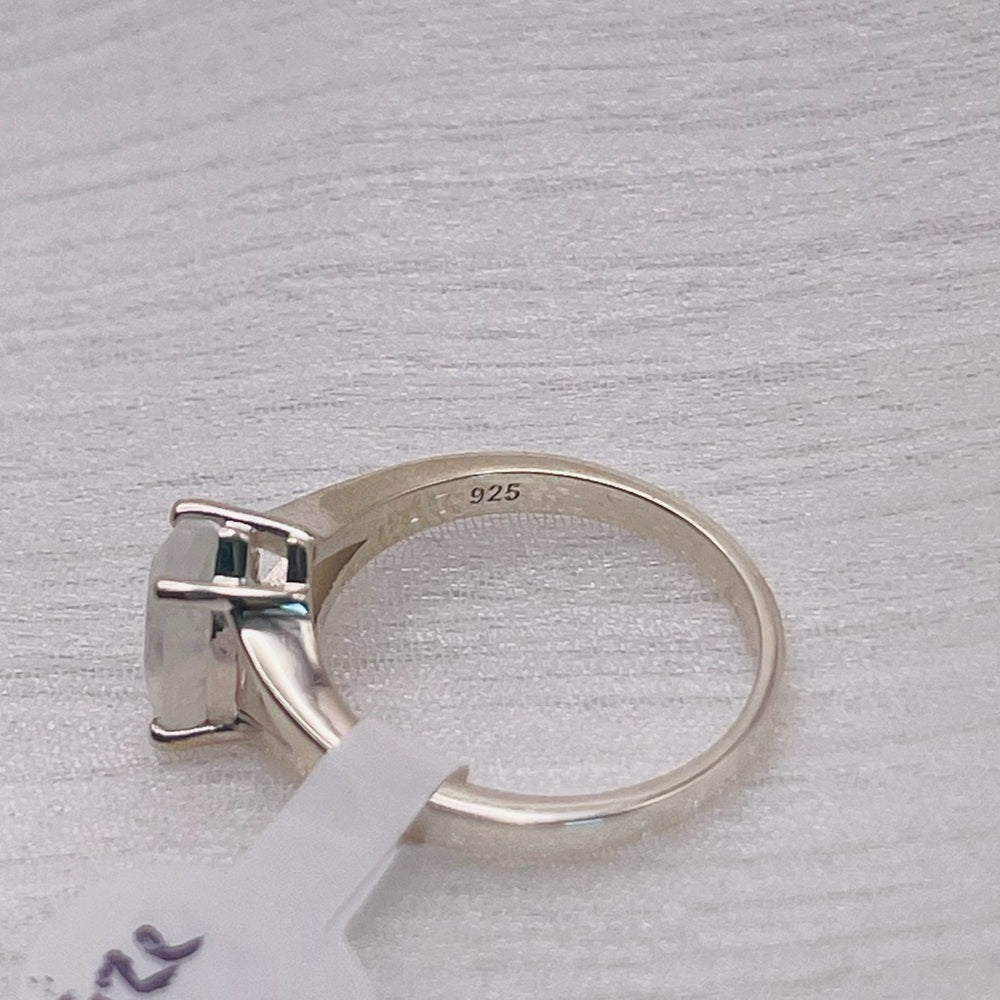 Rainbow Moonstone Teardrop S925 Ring