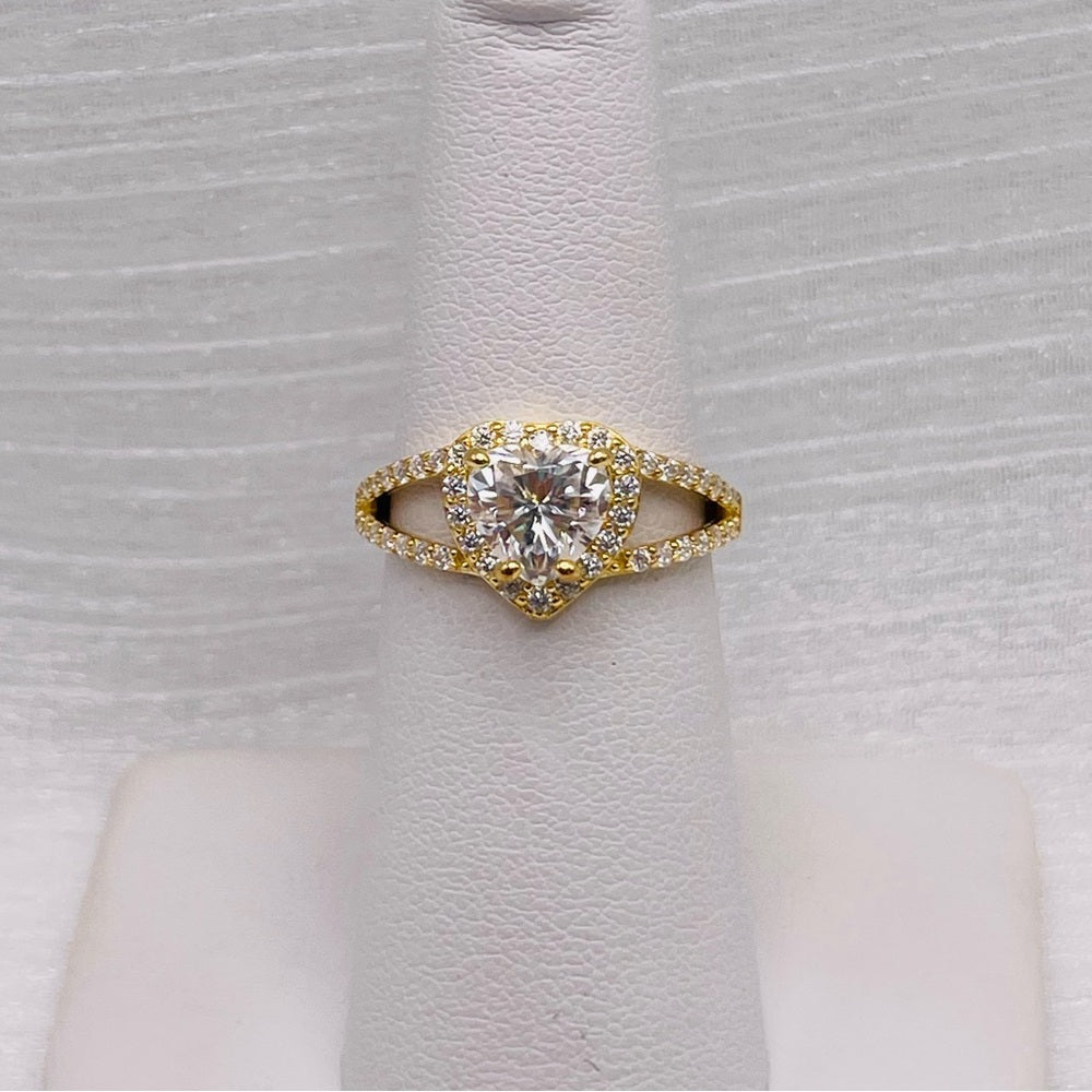 Moissanite Diamond Heart Ring