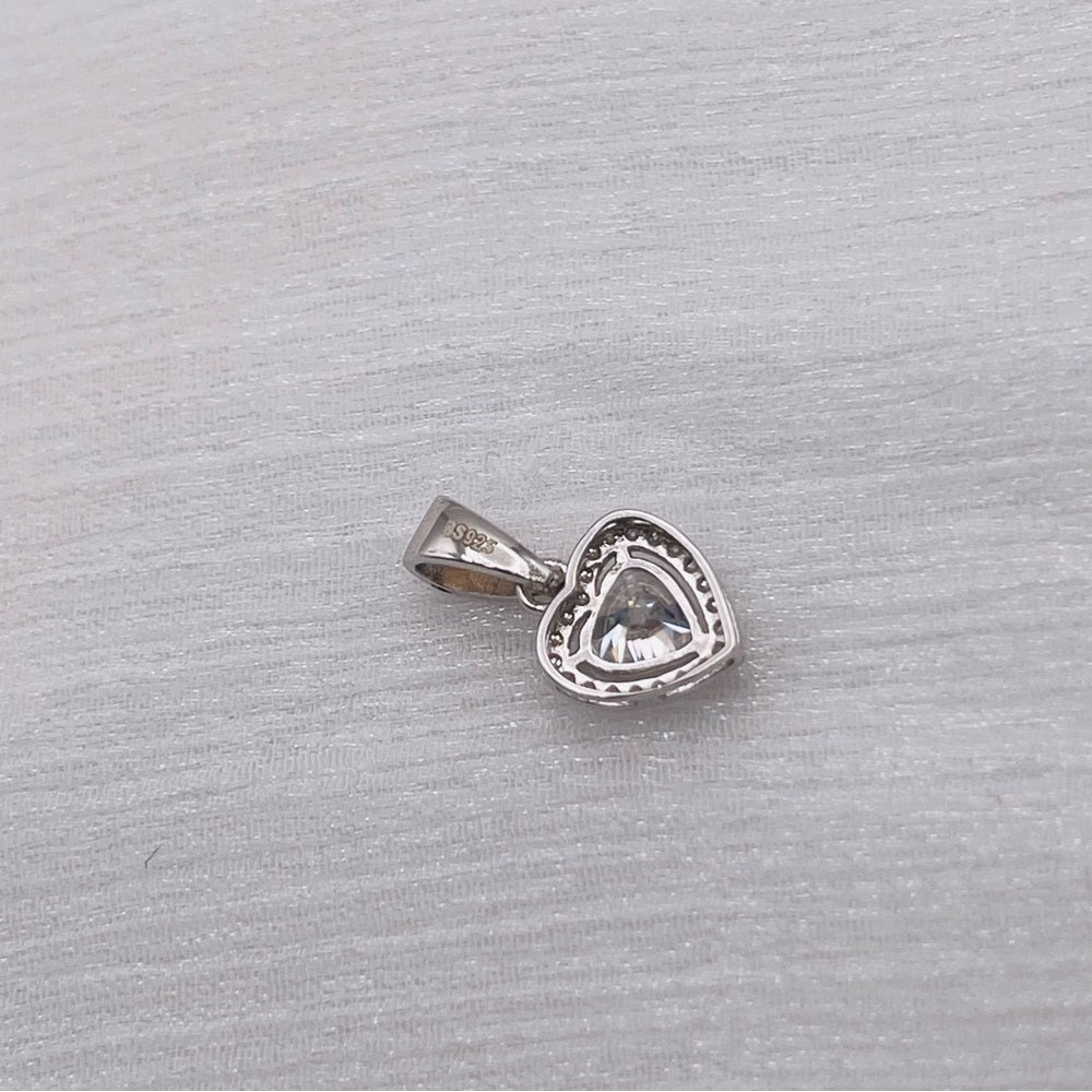 1.0 CT Heart Shaped Moissanite Diamond with Pave Halo Pendant
