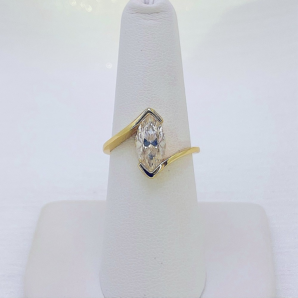 2 CT Moissanite Diamond Marquise Bypass Ring