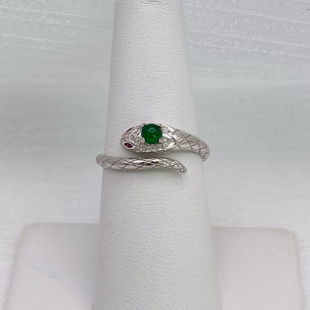 Jadeite Snake S925 Ring