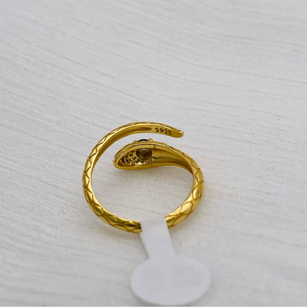 Jadeite Snake S925 Ring