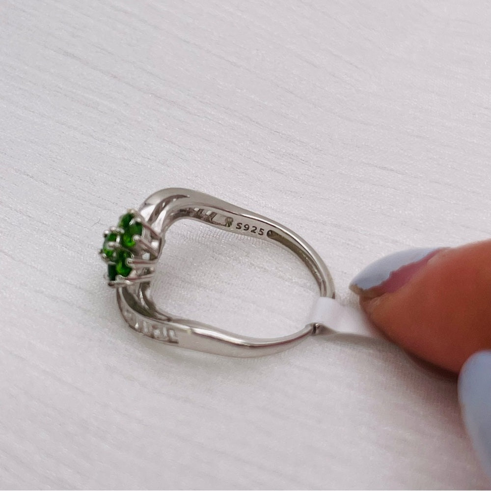 Chrome Diopside Flower Wave S925 Ring