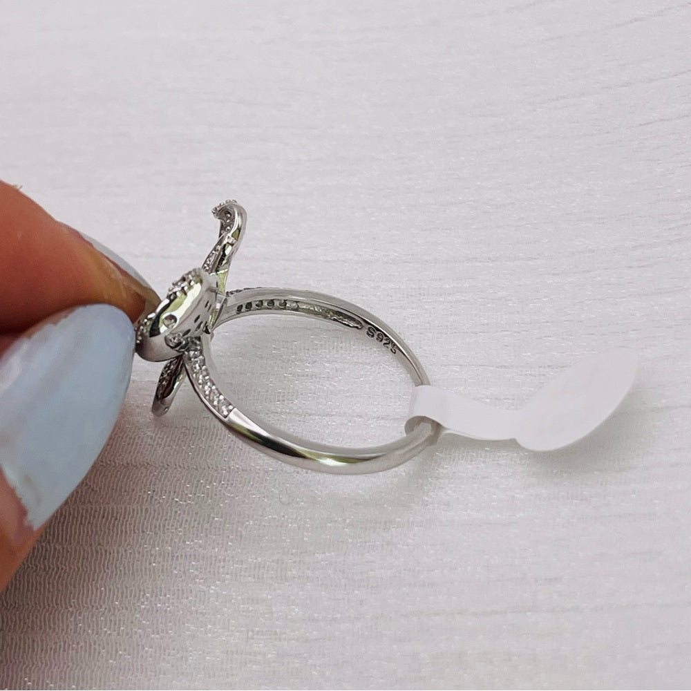 Peridot Bow S925 Ring