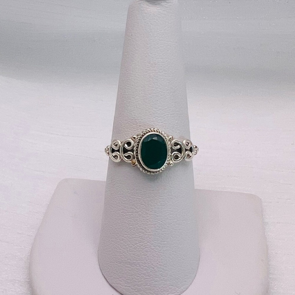 Green Chalcedony S925 Ring