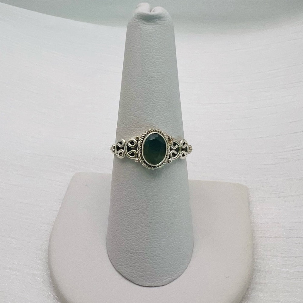 Green Chalcedony S925 Ring