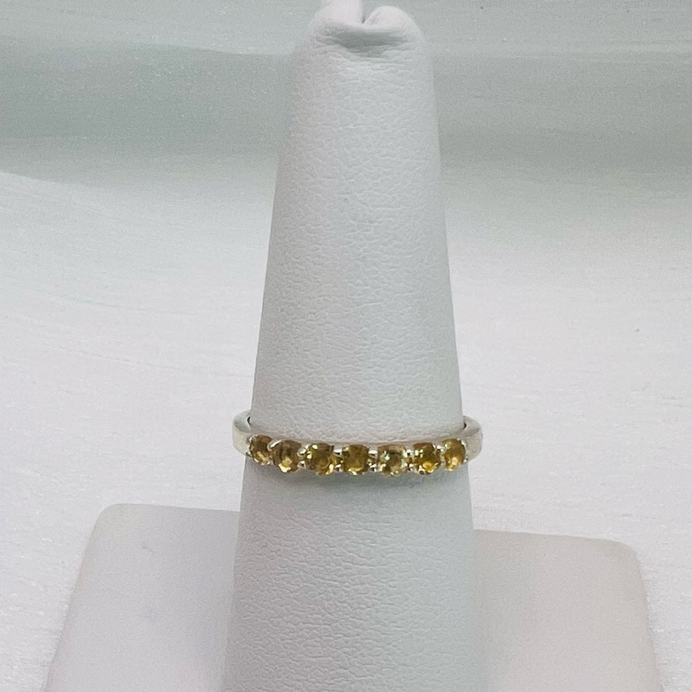 Citrine Half Eternity Band S925 Ring