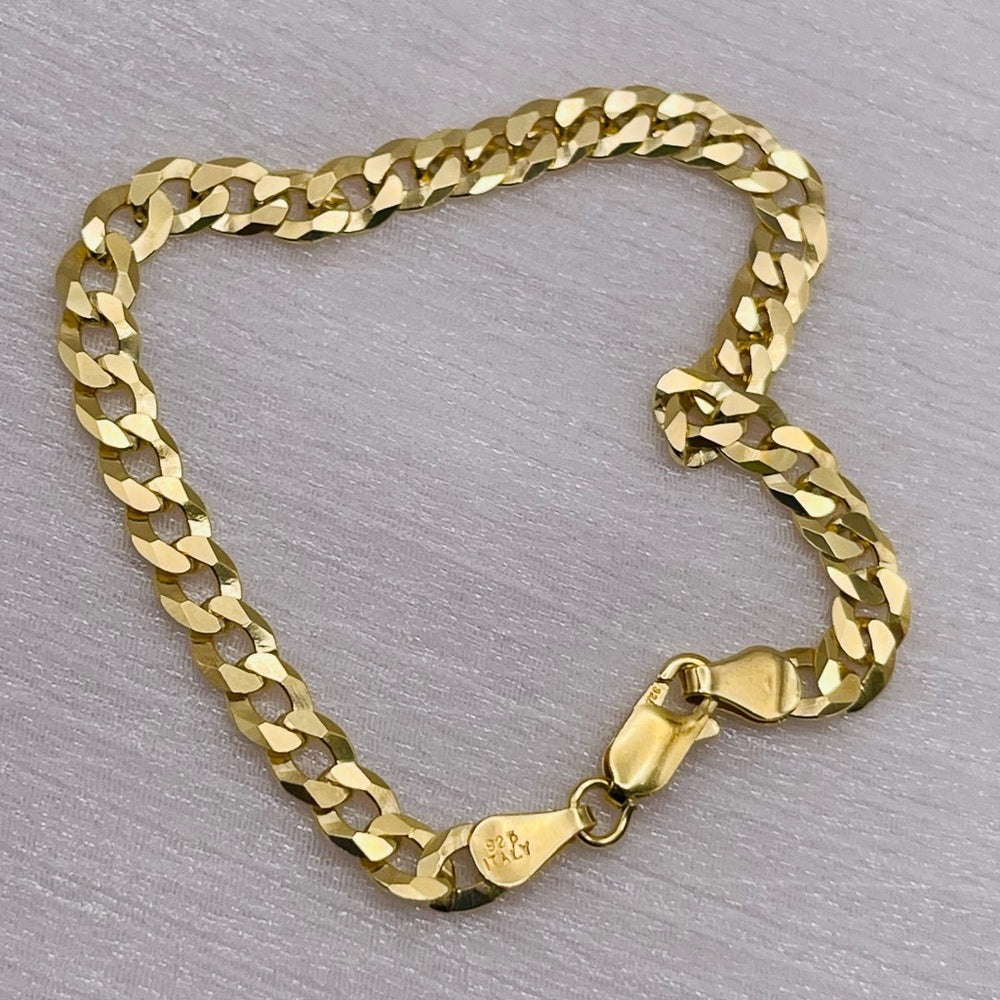 Diamond Cut Curb Link S925 Bracelet