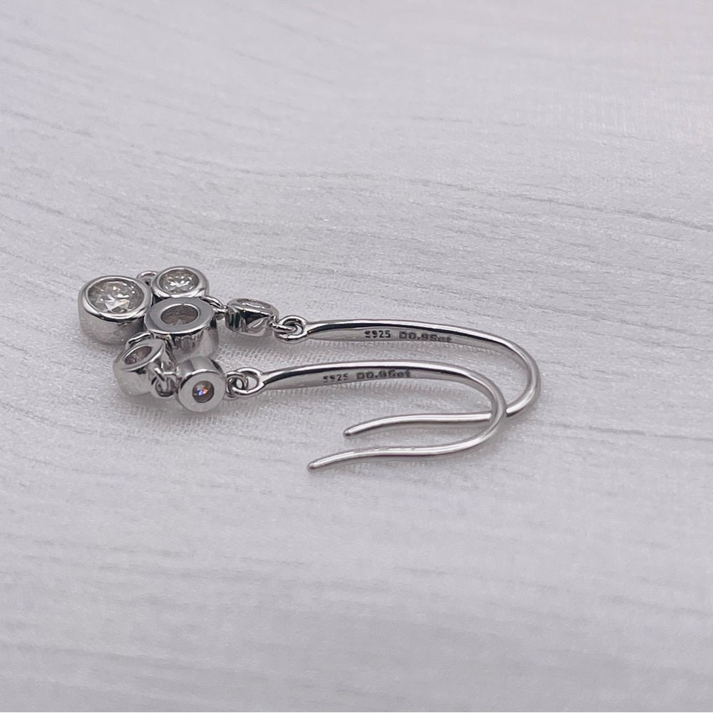 .8ct * 2 Moissanite Diamond Triple Gradient Dangle Earrings