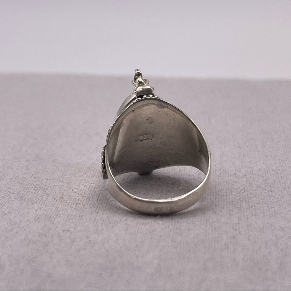 S925 Moonstone Sterling Silver Poison Ring