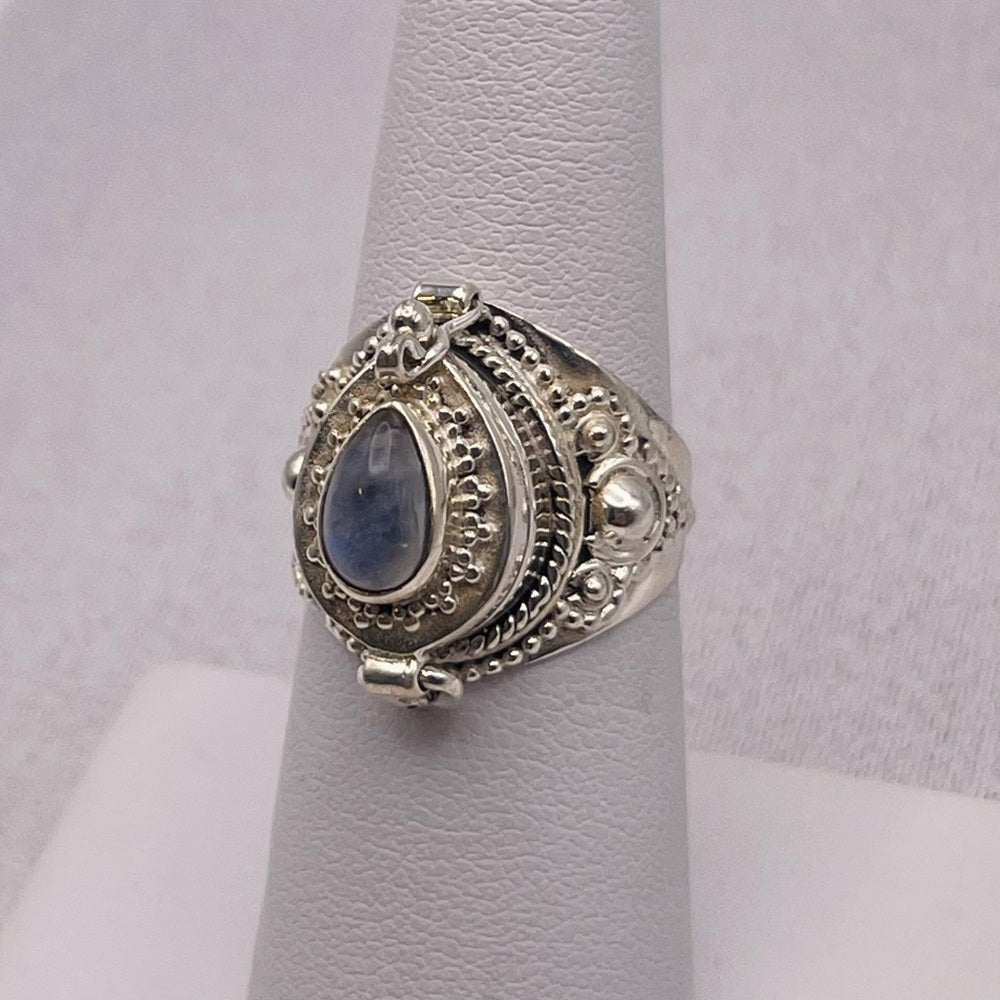 S925 Moonstone Sterling Silver Poison Ring