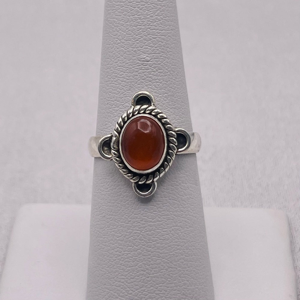 S925 Mexican Fire Opal Sterling Silver Ring