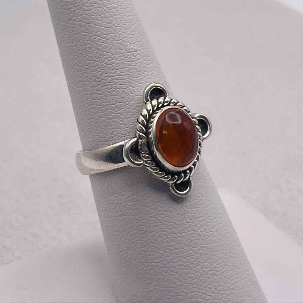 S925 Mexican Fire Opal Sterling Silver Ring