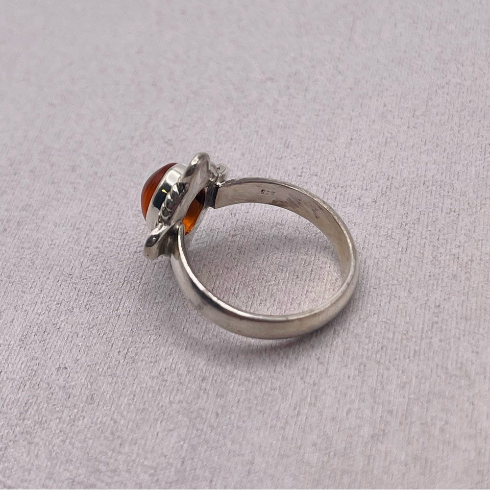S925 Mexican Fire Opal Sterling Silver Ring