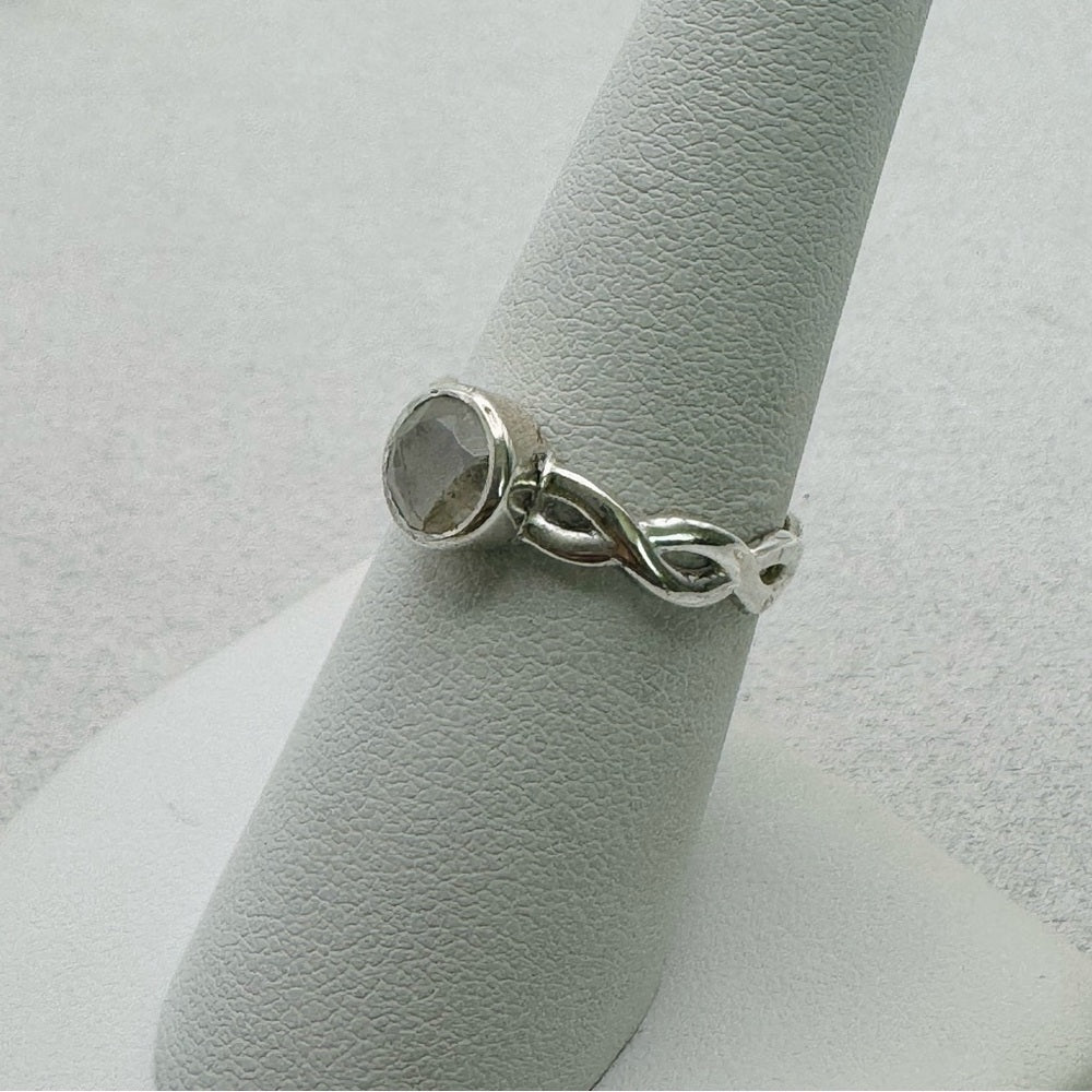 Rainbow Moonstone Infinity Band Ring