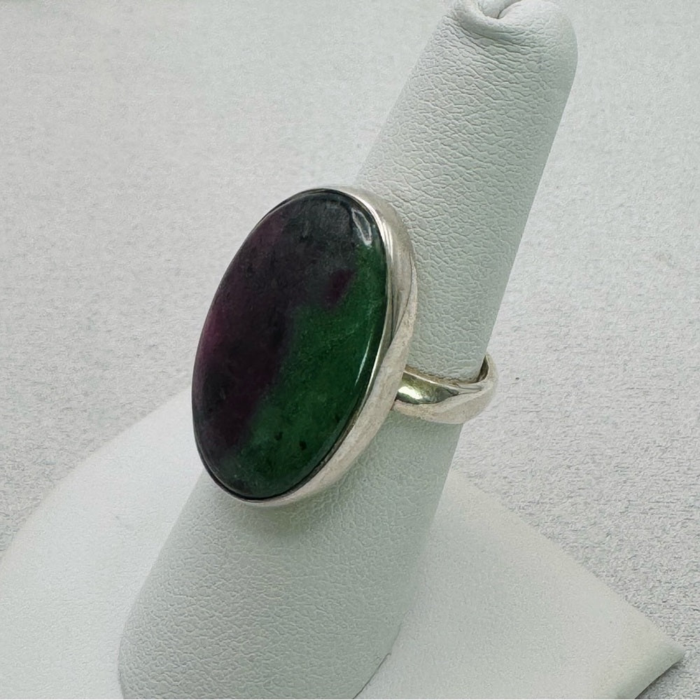 Oval Ruby Zoisite Ring