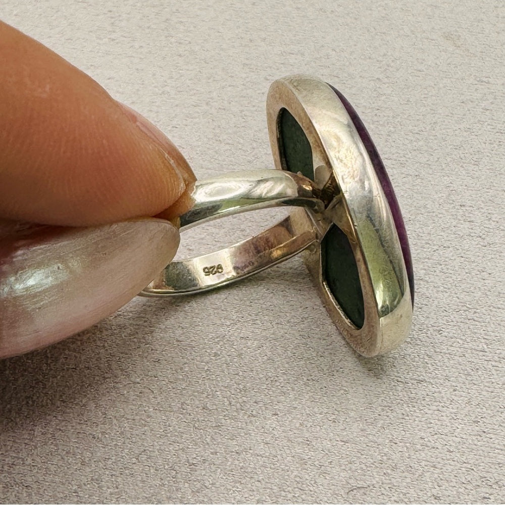 Oval Ruby Zoisite Ring
