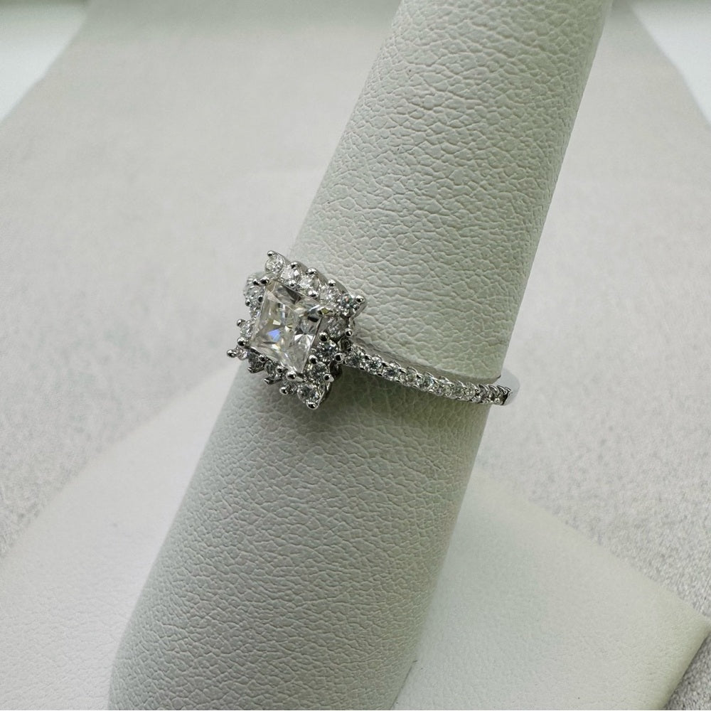 1.17 CT Moissanite Diamond Sterling Silver Ring