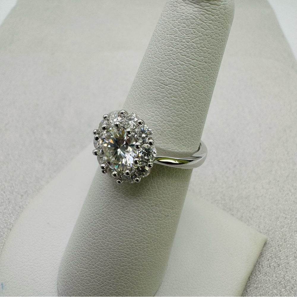 3.87 CT Moissanite Diamond Sterling Silver Ring