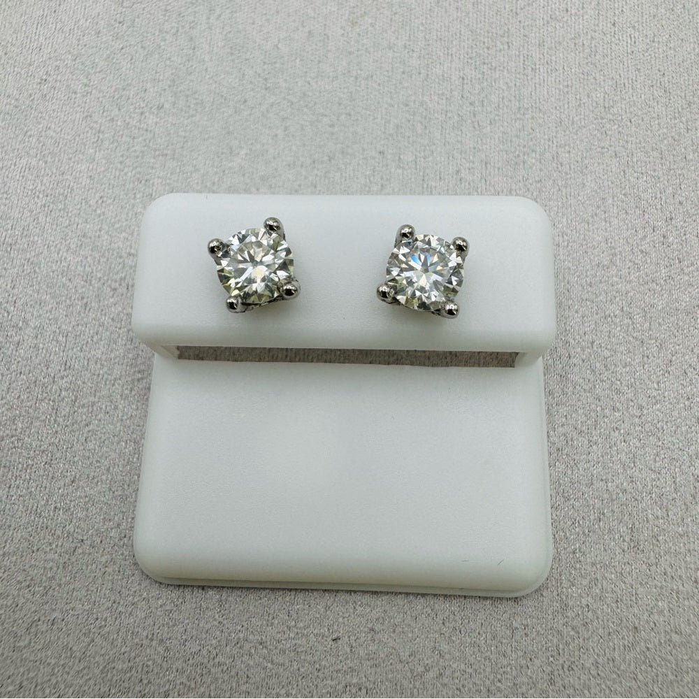 1 CT * 2 Moissanite Diamond Sterling Silver Stud Earrings