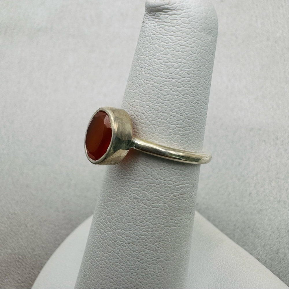 Oval Carnelian Sterling Silver Ring