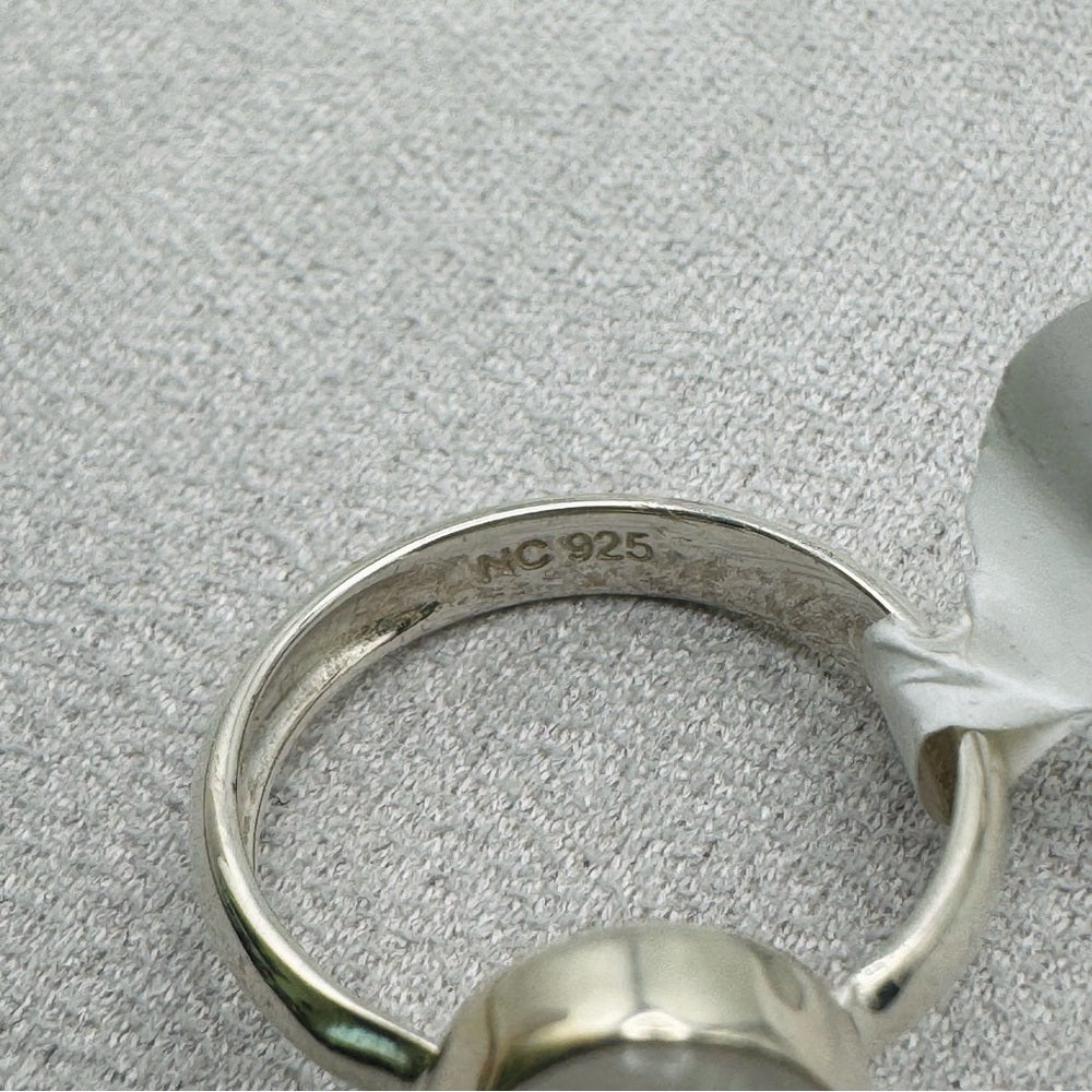 Rainbow Moonstone Sterling Silver Oval Ring