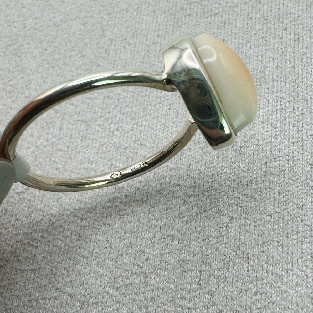 S925 Pink Spiny Oyster Heart Ring