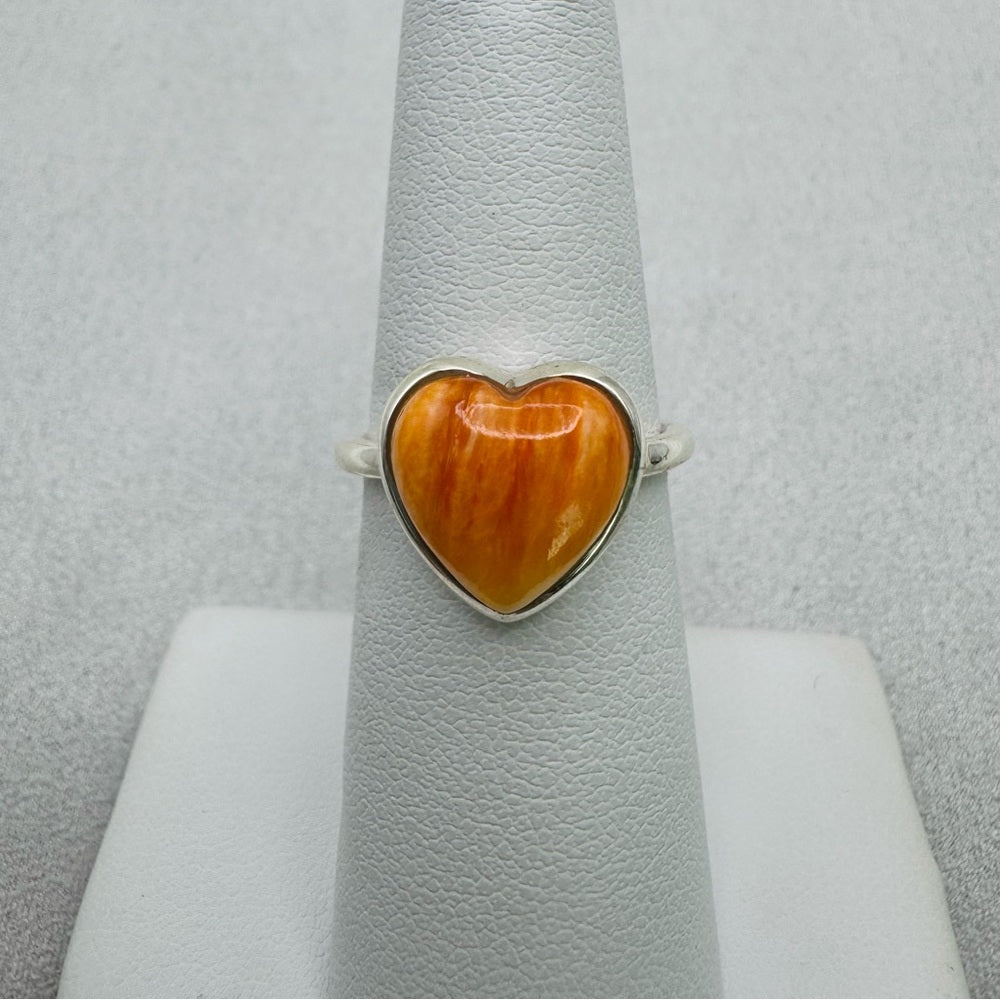 Spiny Pink Oyster S925 Heart Ring