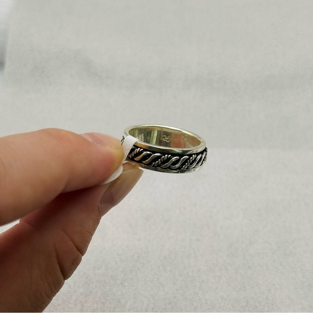 S925 Rope Twist Band Ring