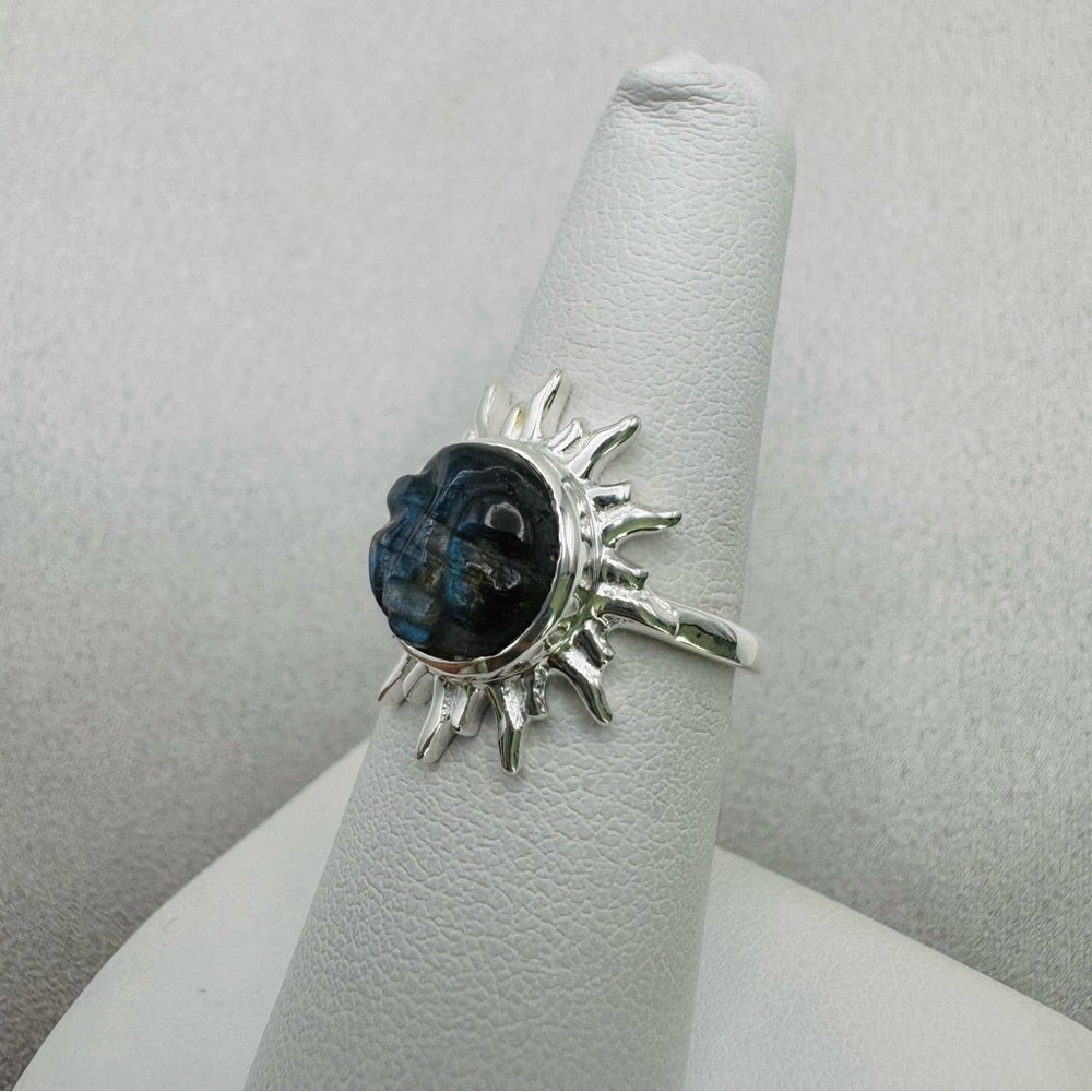 Labradorite Sun Face S925 Ring