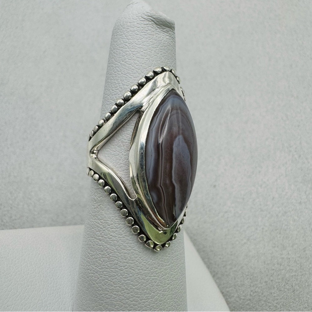 Botswana Banded Agate S925 Ring